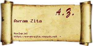 Avram Zita névjegykártya